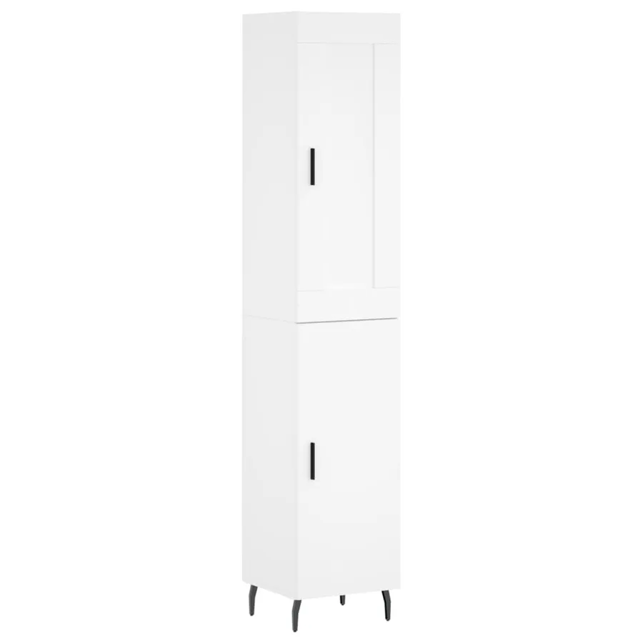 Buffet haut Blanc 34,5x34x180 cm Bois d'ingénierie - 2