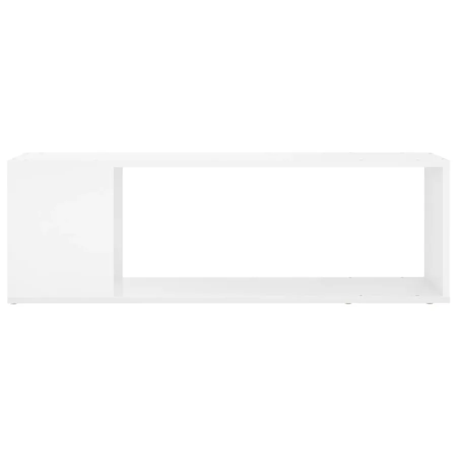 Meuble TV Blanc brillant 100x24x32 cm Bois d'ingénierie - 3