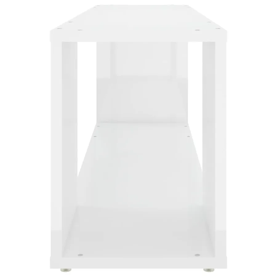 Meuble TV Blanc brillant 100x24x32 cm Bois d'ingénierie - 4