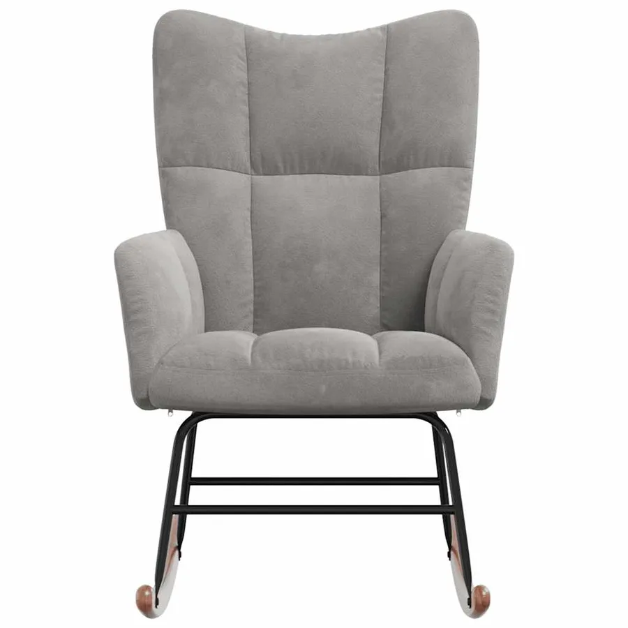Chaise à bascule Gris clair Velours - 4
