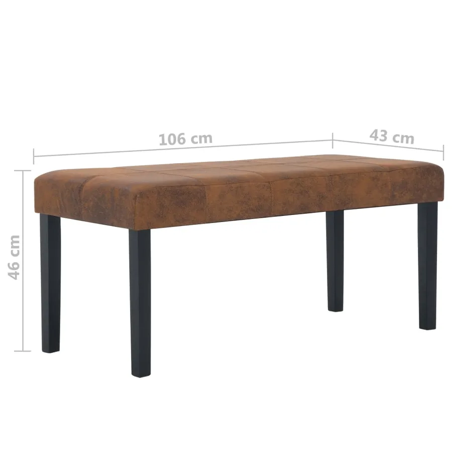 Banc 106 cm Marron Similicuir daim - 7