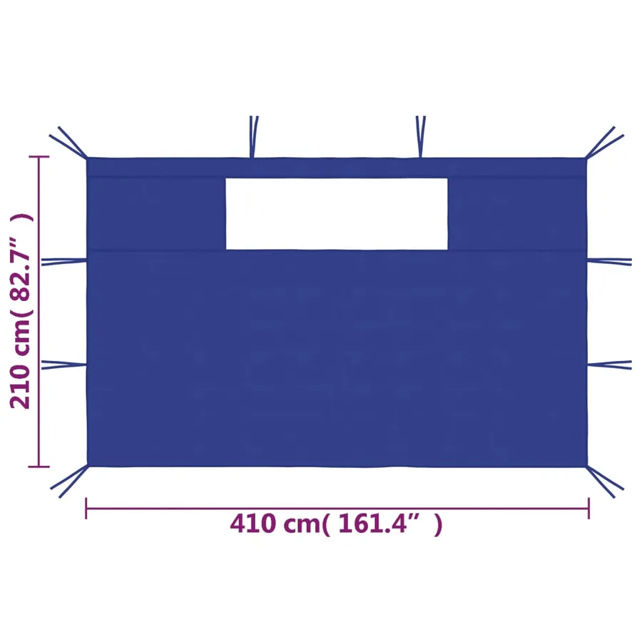 Parois latérales de belvédère avec fenêtres 2 pcs Bleu - 5