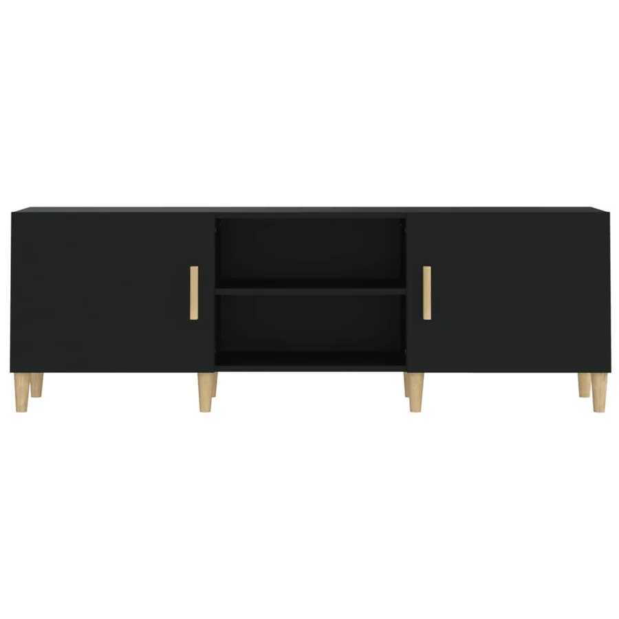 Meuble TV Noir 150x30x50 cm Bois d'ingénierie - 5