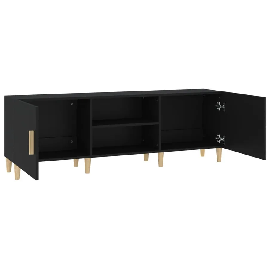 Meuble TV Noir 150x30x50 cm Bois d'ingénierie - 6