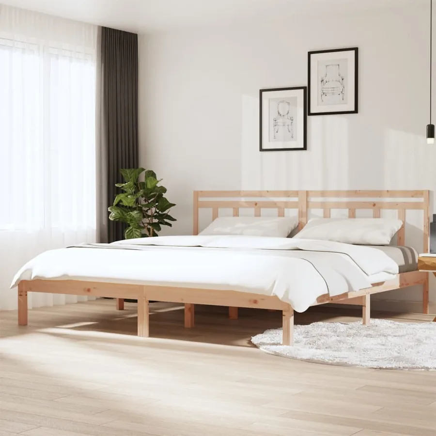 Cadre de lit sans matelas bois massif 160x200 cm