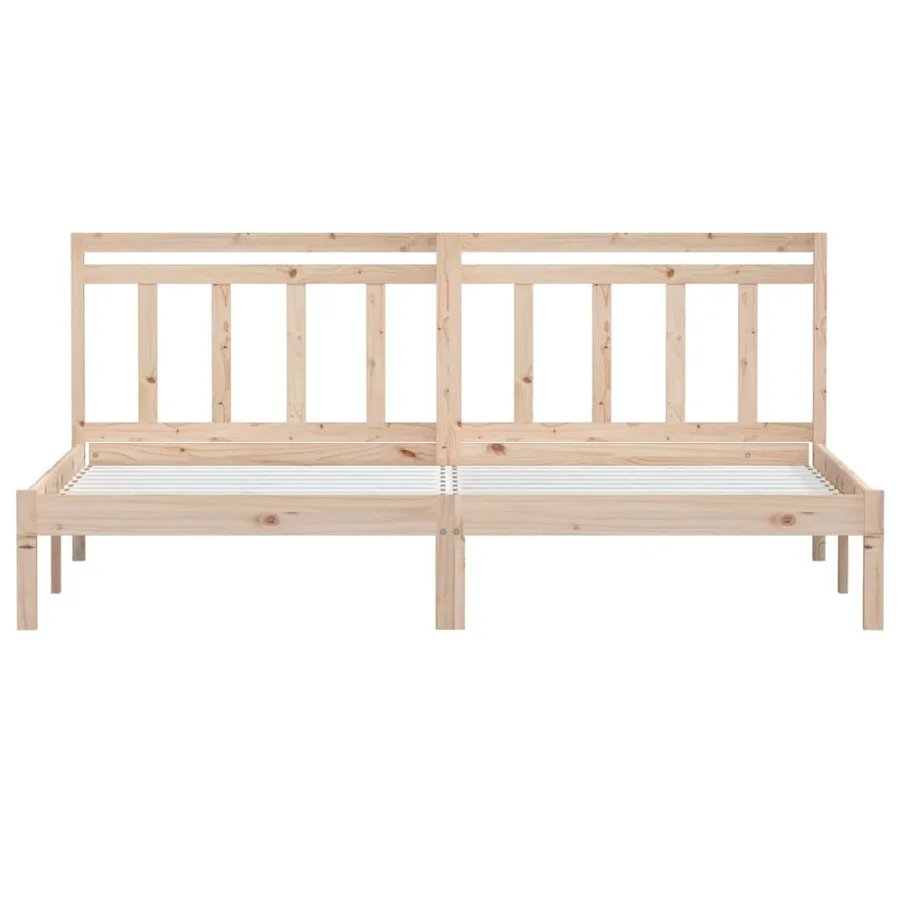 Cadre de lit sans matelas bois massif 160x200 cm - 4