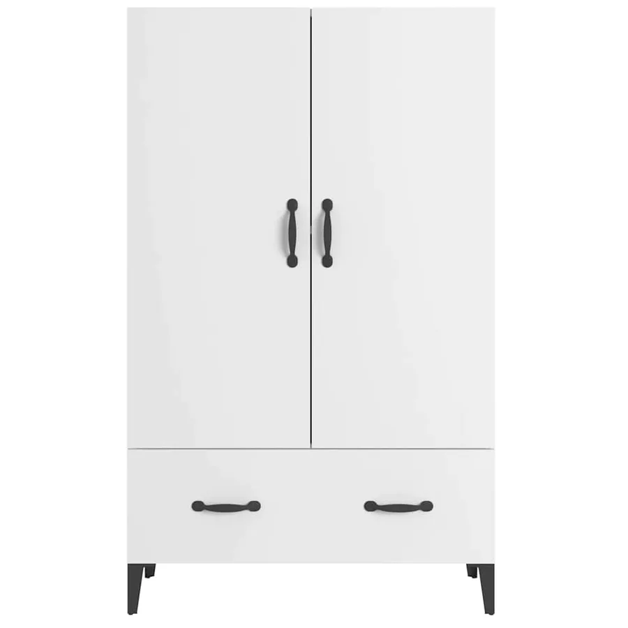 Buffet haut Blanc 70x31x115 cm Bois d'ingénierie - 5