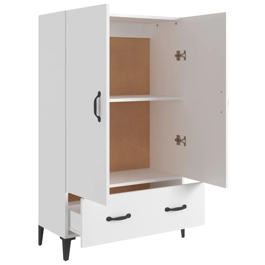 Buffet haut Blanc 70x31x115 cm Bois d'ingénierie - 7