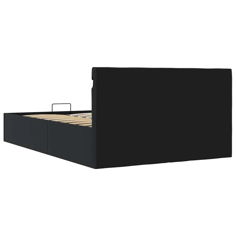 Cadre de lit à rangement hydraulique sans matelas avec LED noir - 8