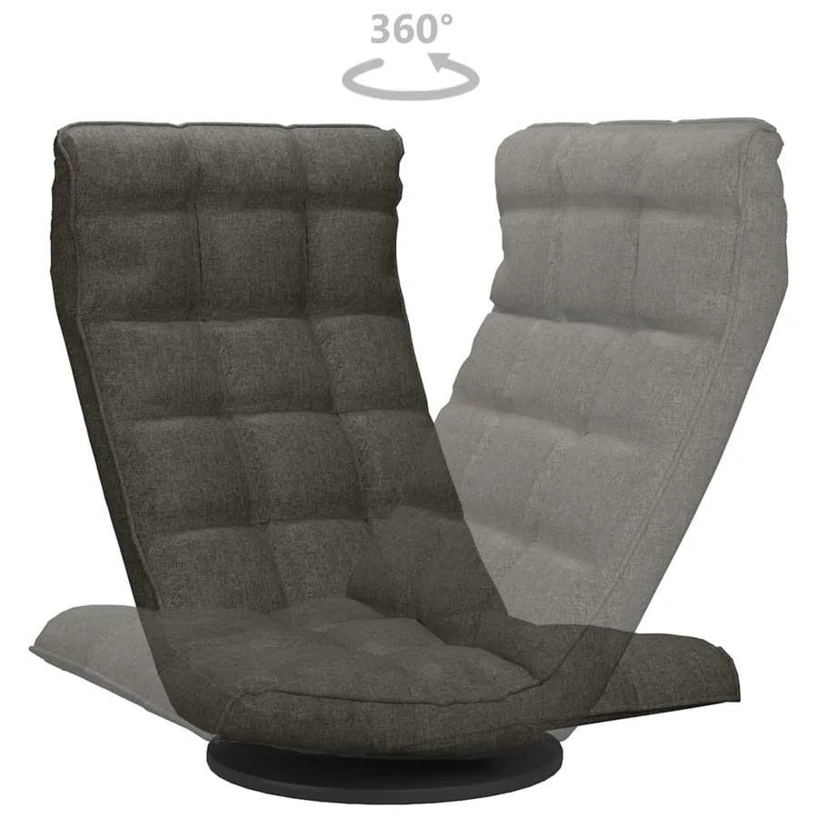 Chaise de sol pivotante Gris foncé Tissu - 5