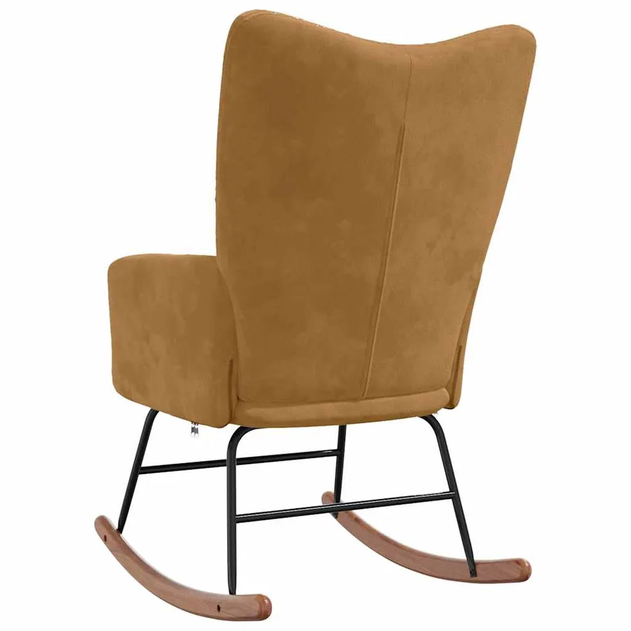 Chaise à bascule Marron Velours - 6