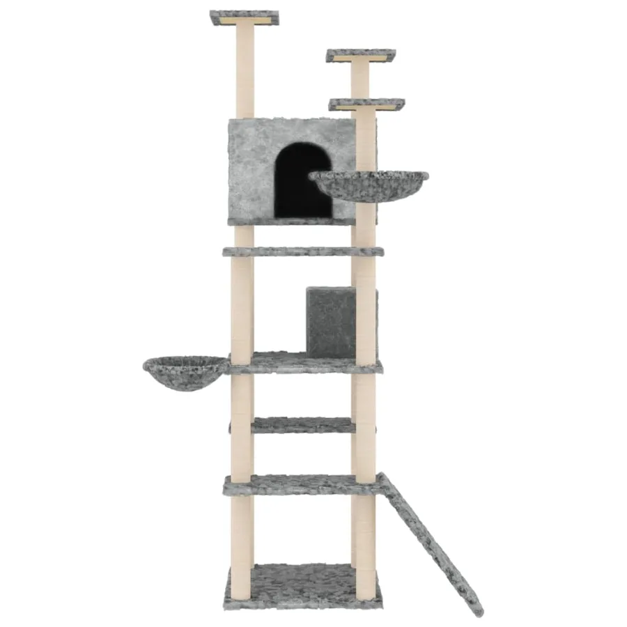 Arbre à chat avec griffoirs en sisal Gris clair 191 cm - 3