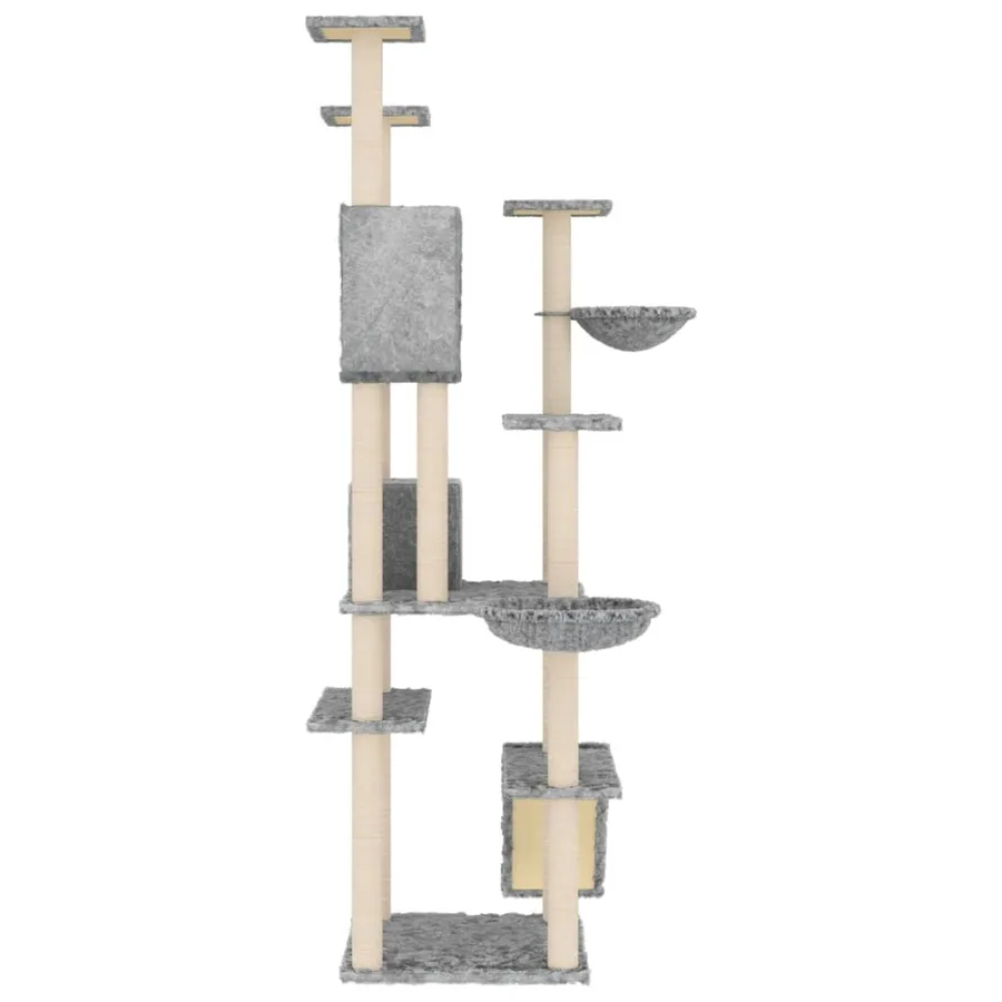 Arbre à chat avec griffoirs en sisal Gris clair 191 cm - 4