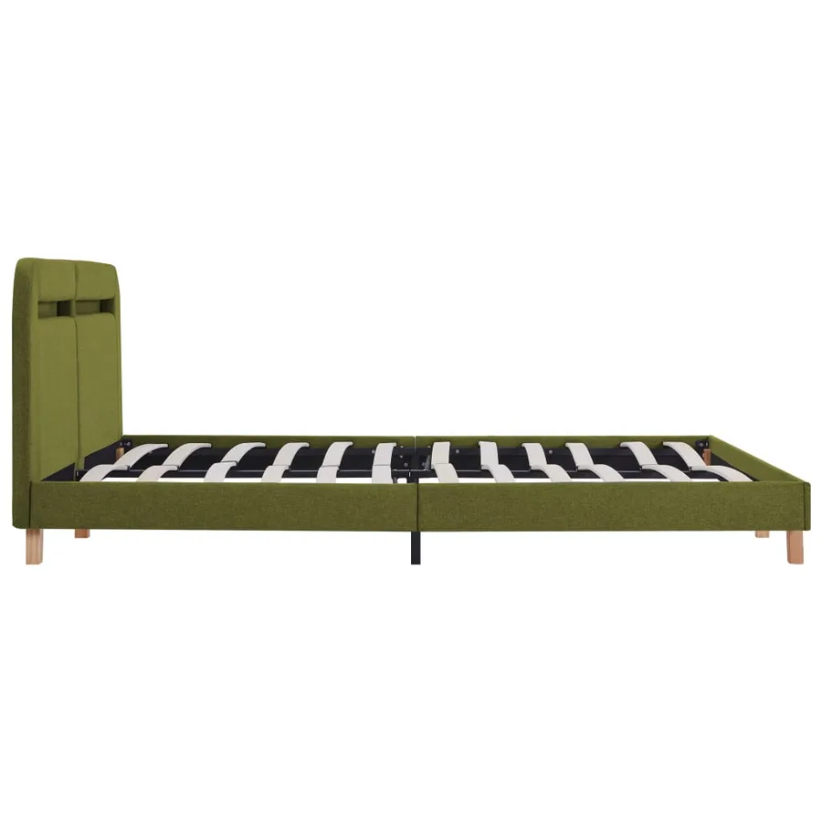 Cadre de lit avec LED sans matelas vert tissu 160x200 cm - 6