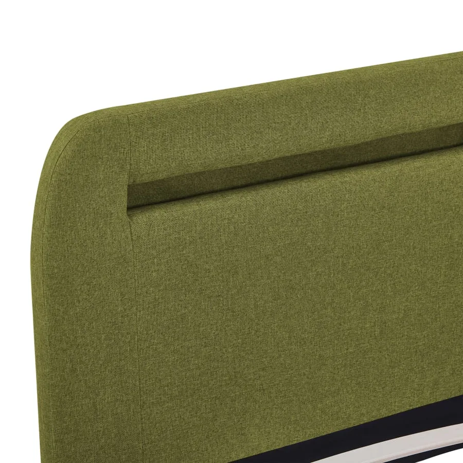 Cadre de lit avec LED sans matelas vert tissu 160x200 cm - 7