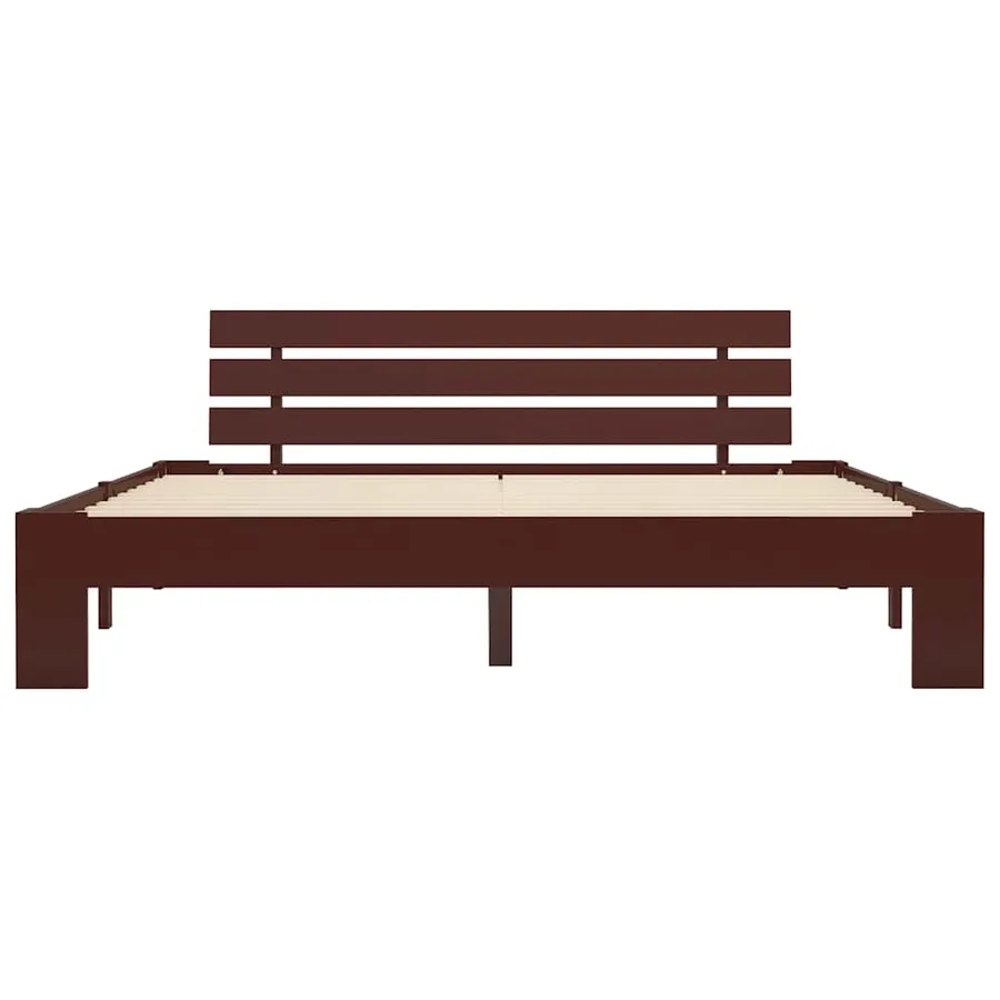 Cadre de lit sans matelas marron foncé pin massif 160x200 cm - 3