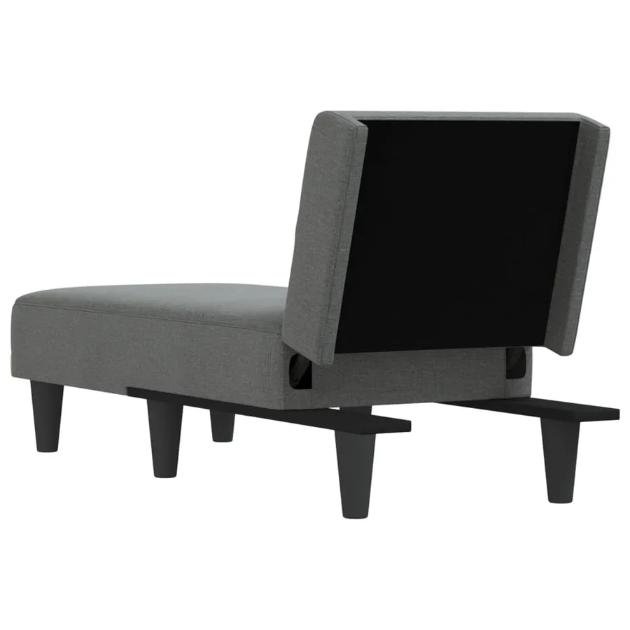 Chaise longue gris foncé tissu - 5