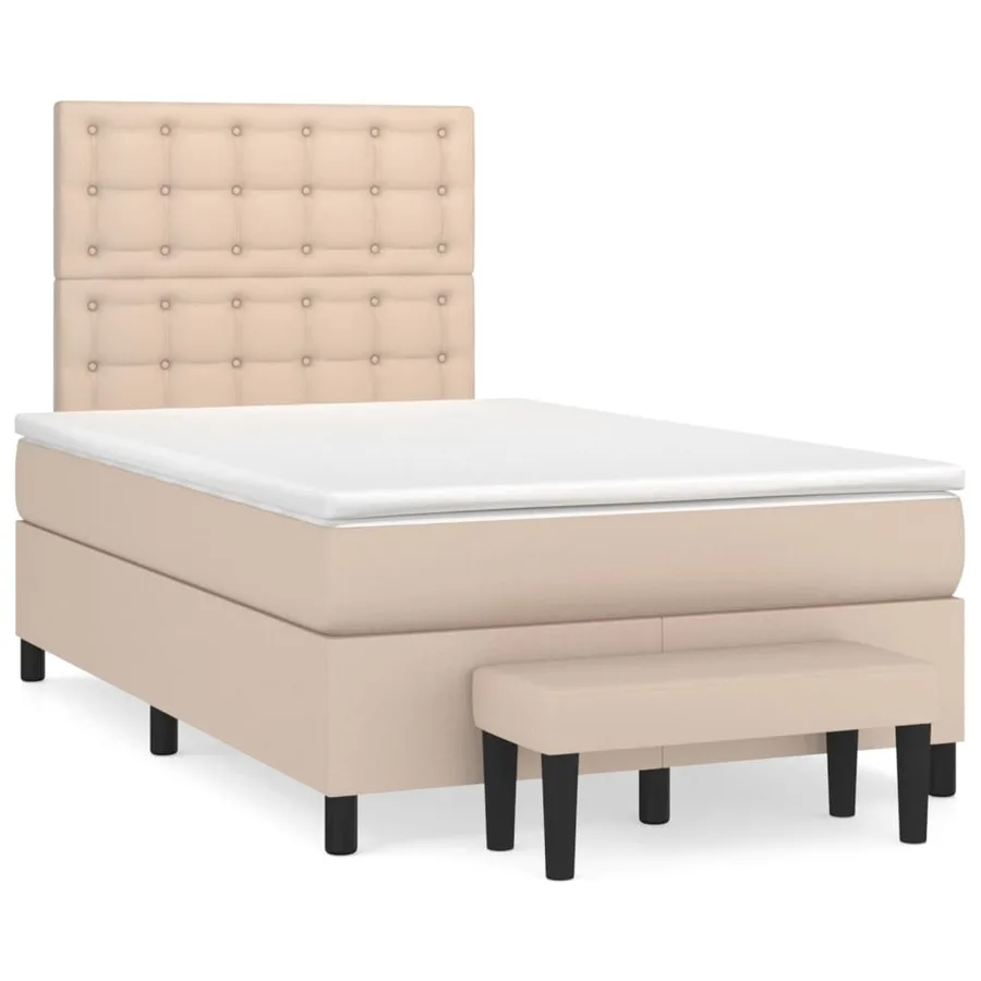 Sommier à lattes de lit avec matelas Cappuccino 120x200 cm - 2
