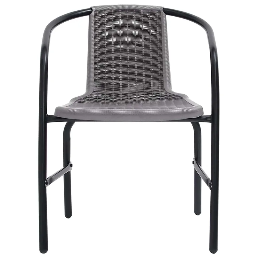 Chaises de jardin lot de 4 Rotin plastique et acier 110 kg - 3