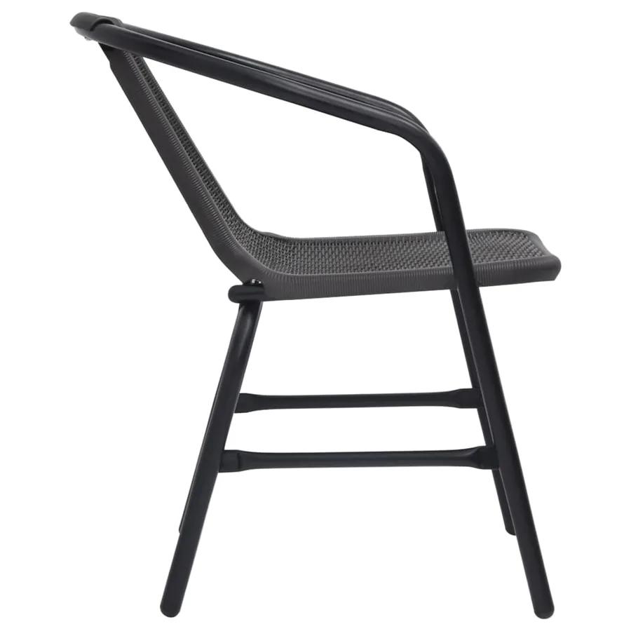 Chaises de jardin lot de 4 Rotin plastique et acier 110 kg - 4