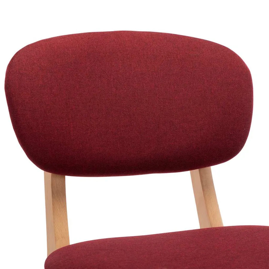 Tabourets de bar lot de 2 rouge bordeaux tissu - 6