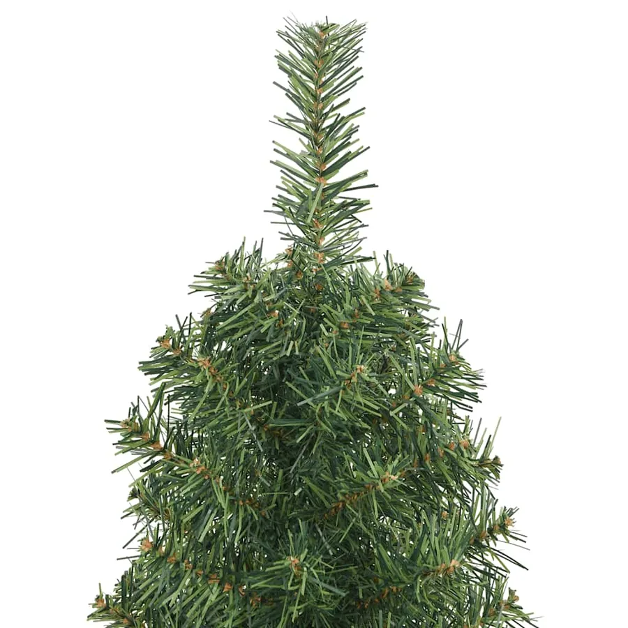 Sapin de Noël artificiel mince avec support vert 150 cm PVC - 4