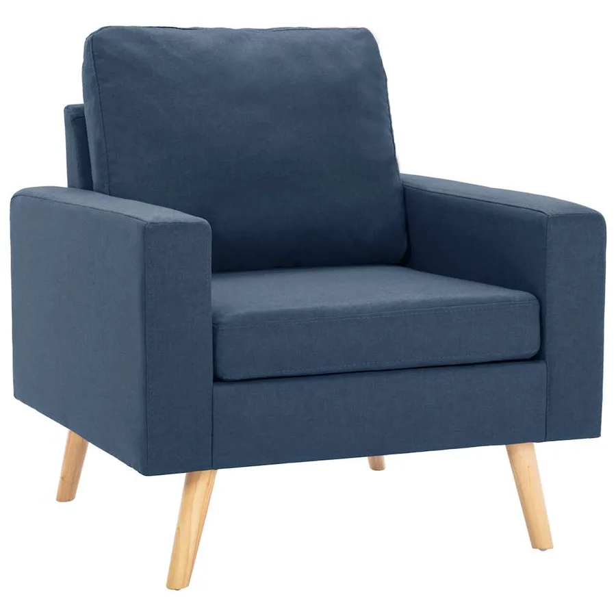 Fauteuil bleu tissu - 2