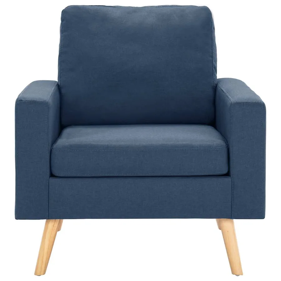 Fauteuil bleu tissu - 3