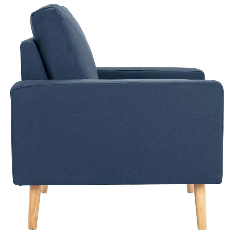 Fauteuil bleu tissu - 4