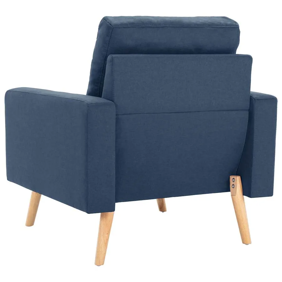 Fauteuil bleu tissu - 5