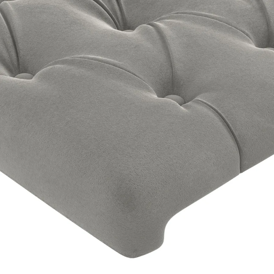 Cadre de lit sans matelas gris clair 80x200 cm velours - 10