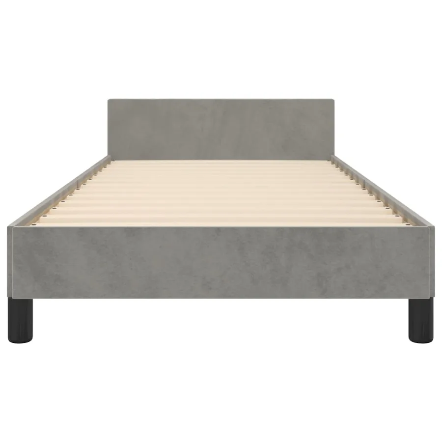 Cadre de lit sans matelas gris clair 80x200 cm velours - 6