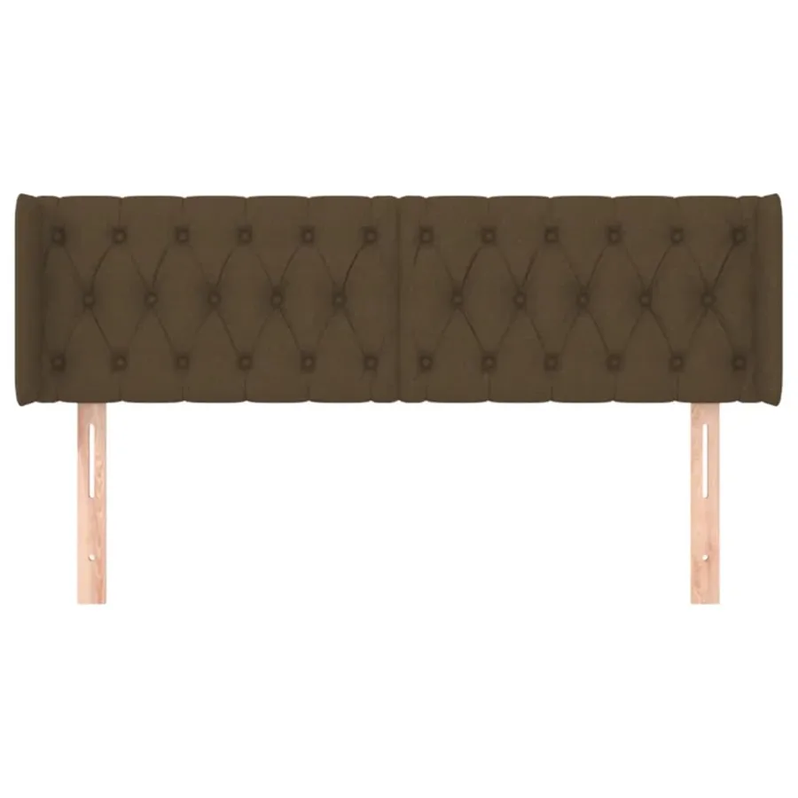 Tête de lit avec oreilles Marron Foncé 147x16x78/88 cm Tissu - 3