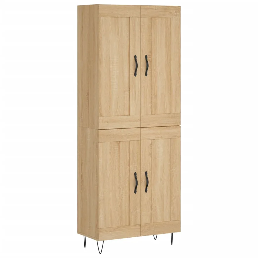 Buffet haut Chêne sonoma 69,5x34x180 cm Bois d'ingénierie - 2