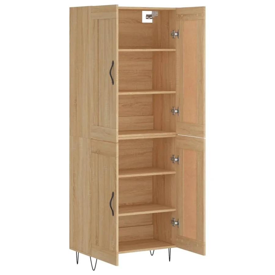 Buffet haut Chêne sonoma 69,5x34x180 cm Bois d'ingénierie - 4