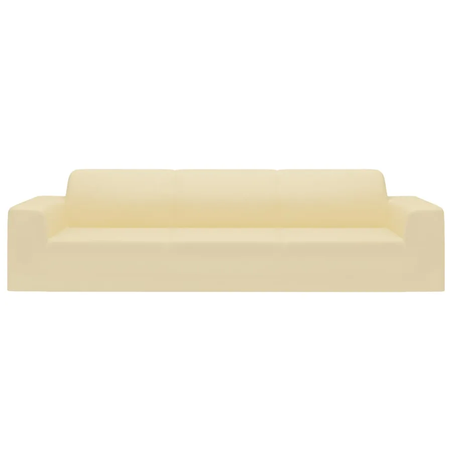 Housse extensible de canapé 4 places Crème Jersey de polyester - 3