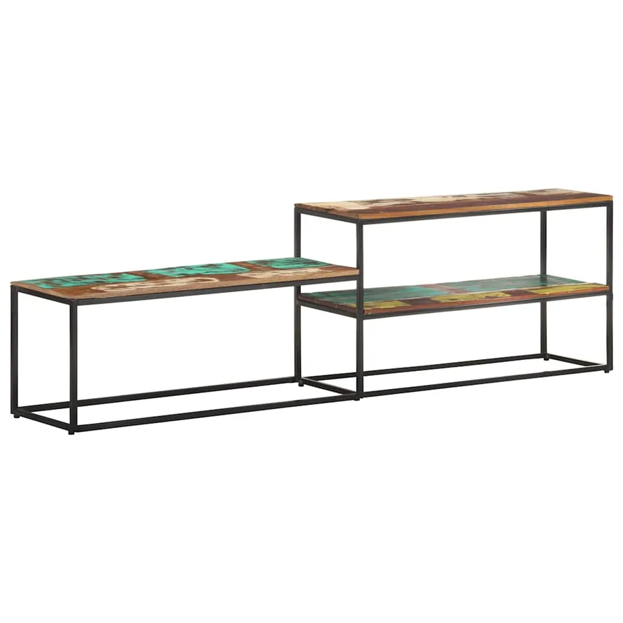 Meuble TV 180x30x50 cm Bois de récupération massif - 10
