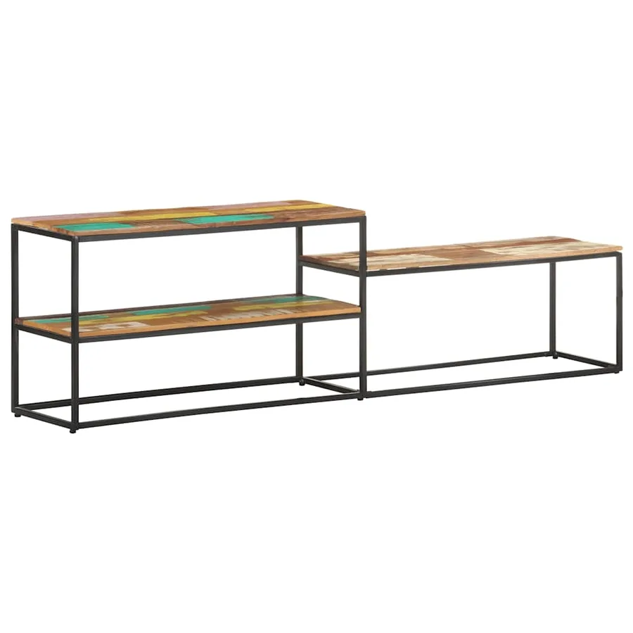 Meuble TV 180x30x50 cm Bois de récupération massif - 4