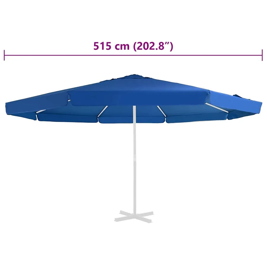 Tissu de remplacement pour parasol d'extérieur Bleu azuré 515cm - 5