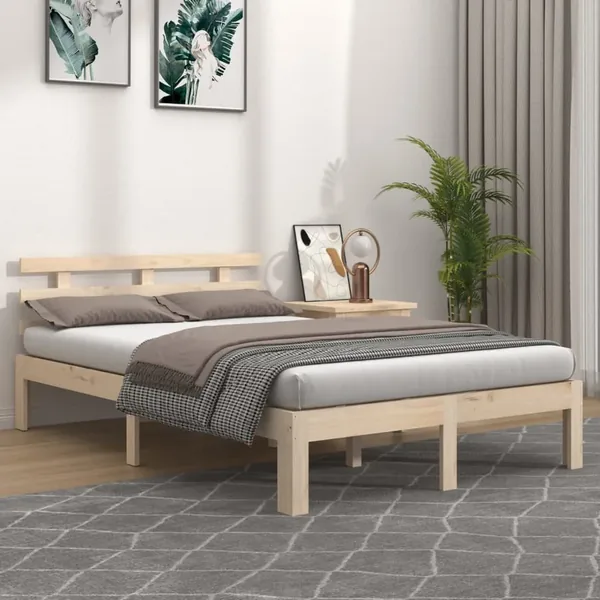 Cadre de lit sans matelas bois massif 200x200 cm