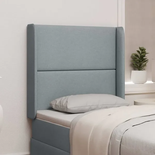 Oreille de tête de lit Gris clair 80 x 16 x 4 cm tissu