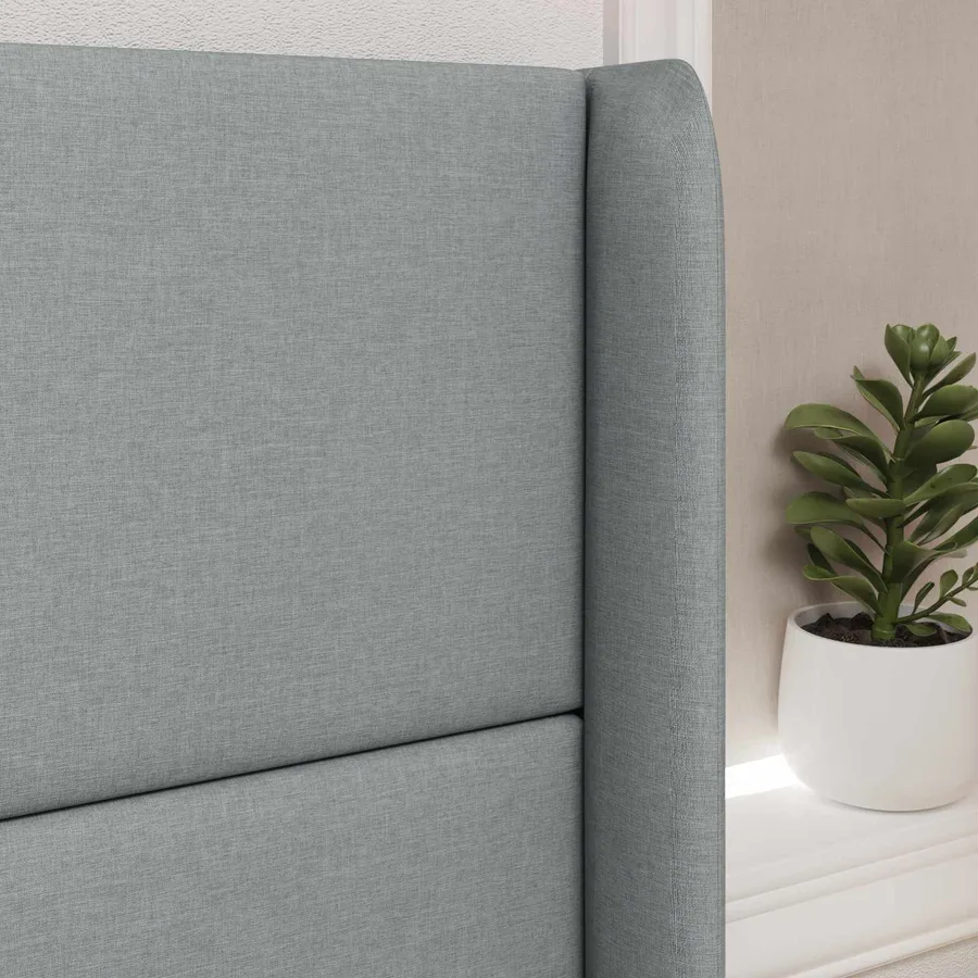 Oreille de tête de lit Gris clair 80 x 16 x 4 cm tissu - 4