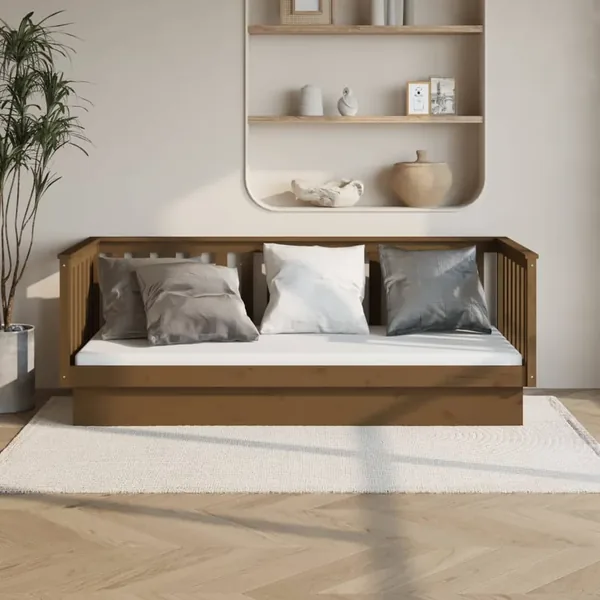 Lit de jour sans matelas marron miel 80x200 cm bois pin massif