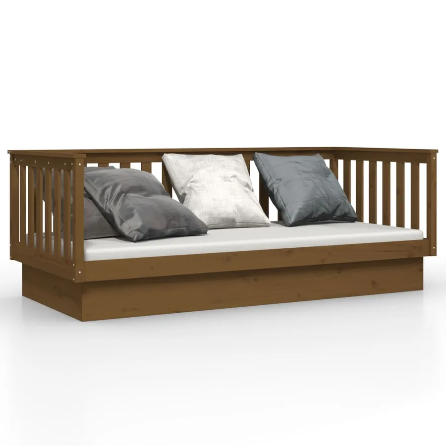 Lit de jour sans matelas marron miel 80x200 cm bois pin massif - 2