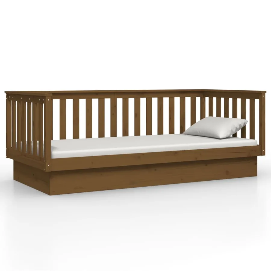 Lit de jour sans matelas marron miel 80x200 cm bois pin massif - 5