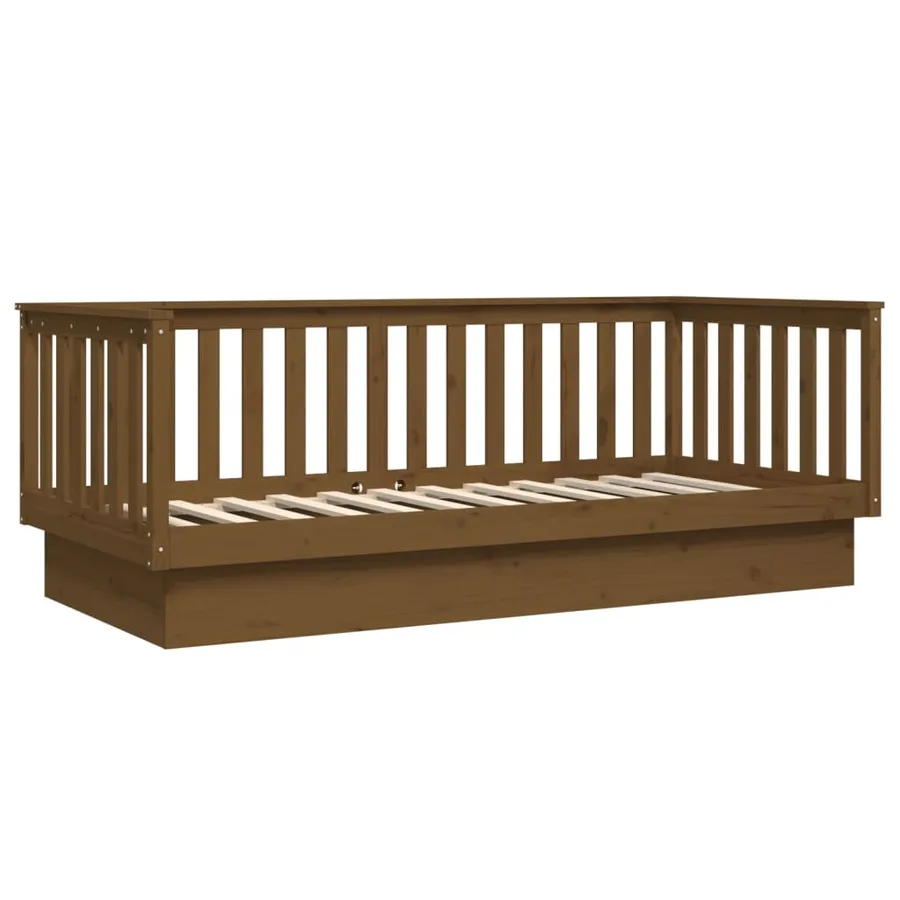 Lit de jour sans matelas marron miel 80x200 cm bois pin massif - 7