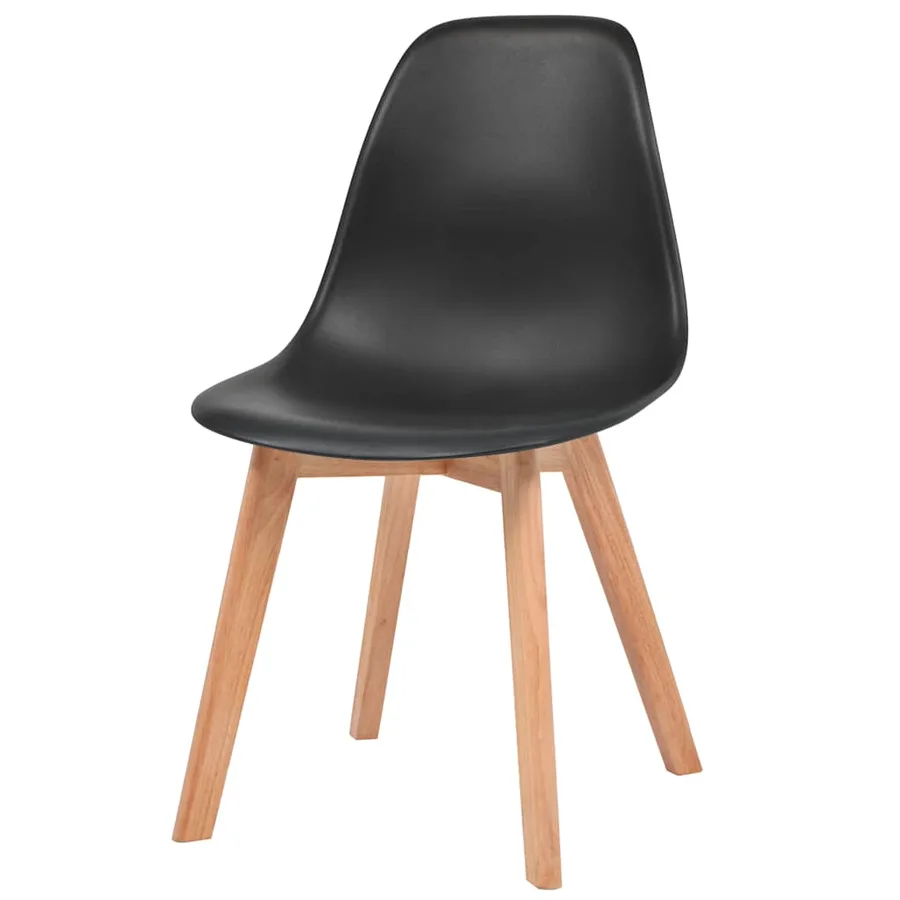 Chaises à manger lot de 2 Noir Plastique - 3