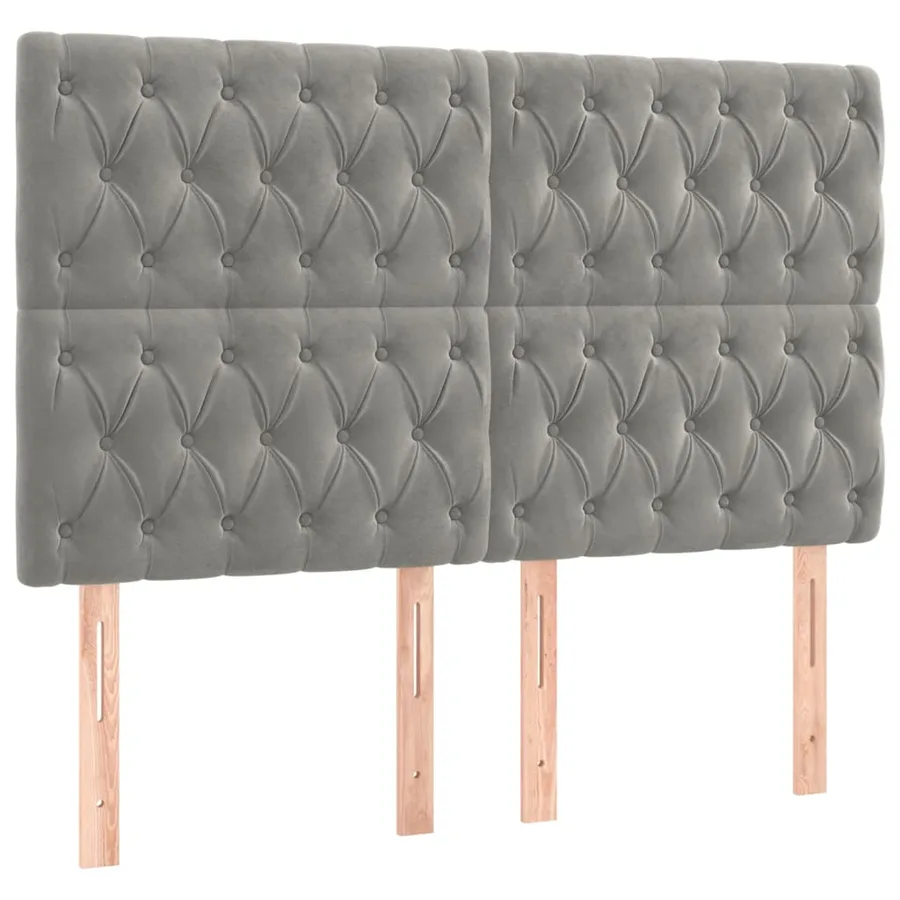 Cadre de lit sans matelas gris clair 160x200 cm velours - 8