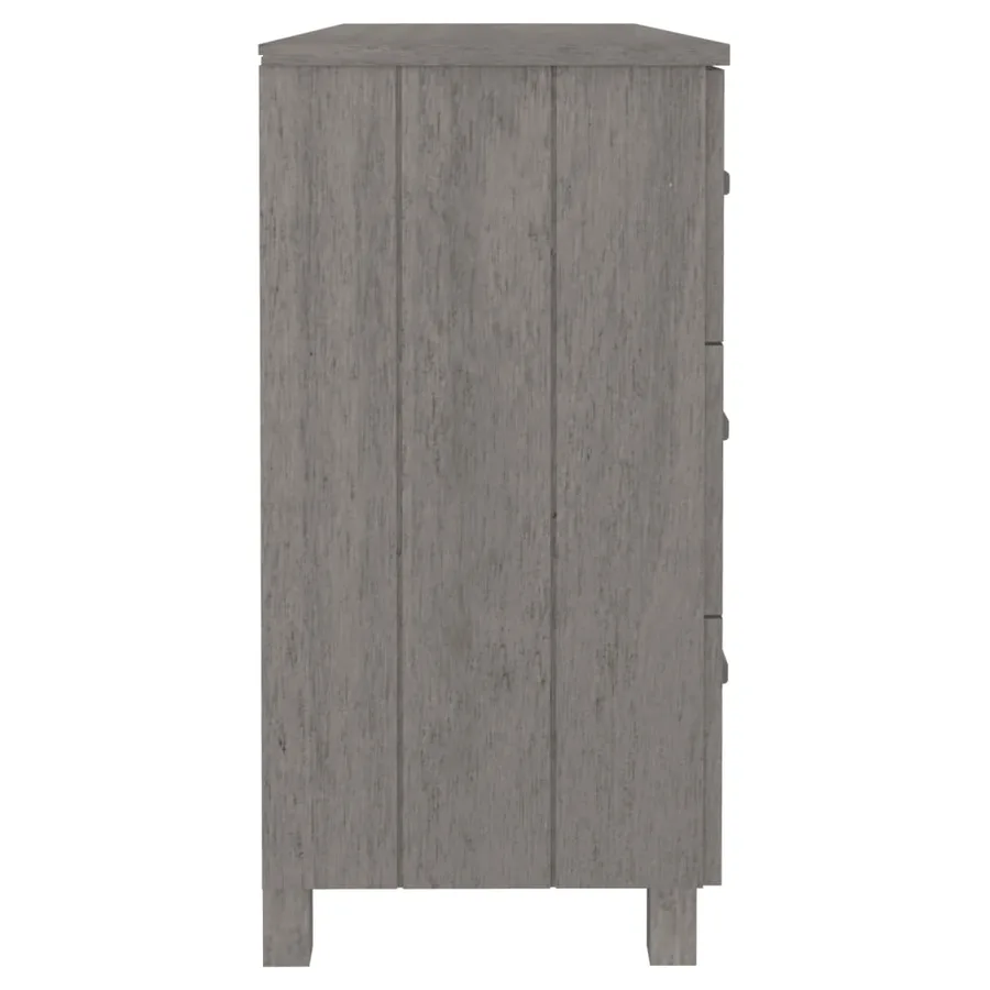 Buffet HAMAR Gris clair 113x40x80 cm Bois massif de pin - 6