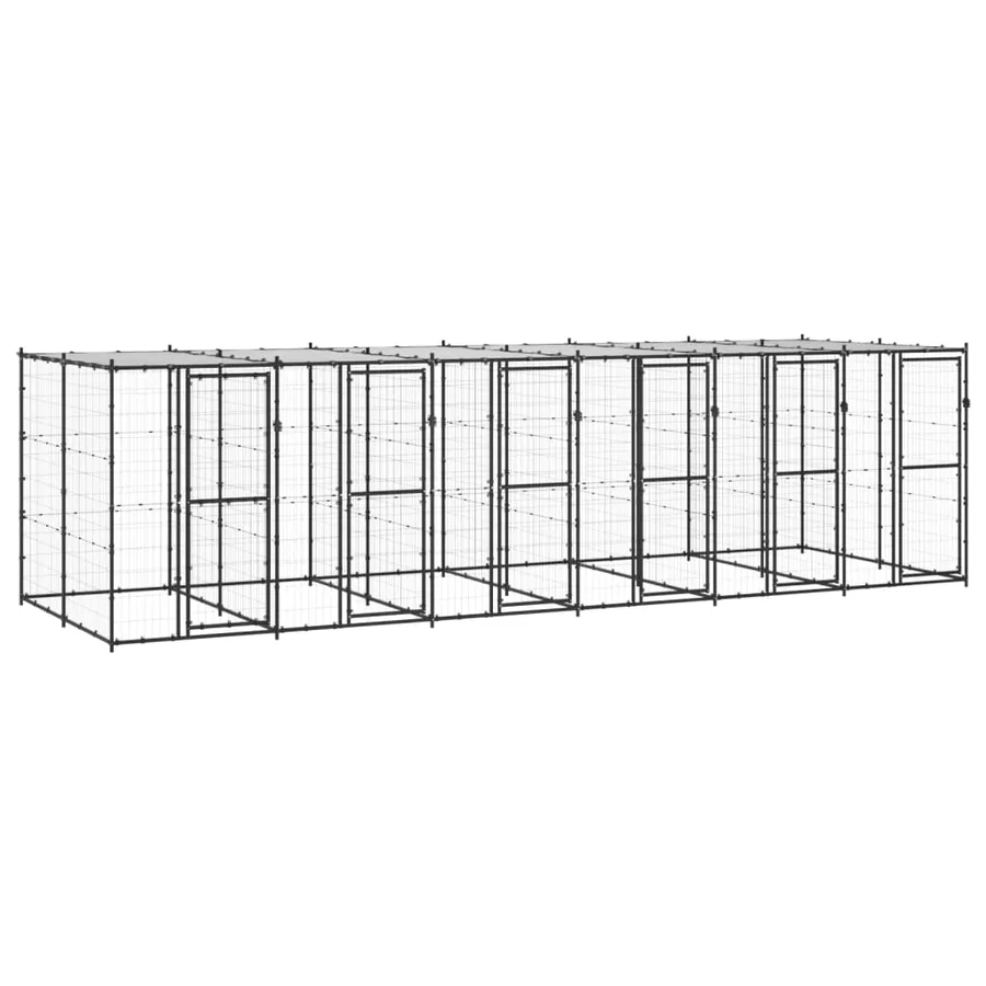 Chenil extérieur Acier avec toit 14,52 m²